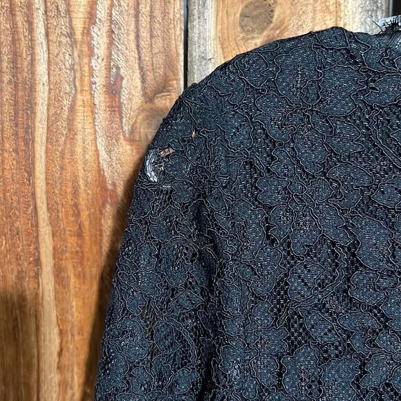 Diane von Furstenberg dress sheath black lace lined sheer  2 FIRM on PRICE - Picture 4 of 9